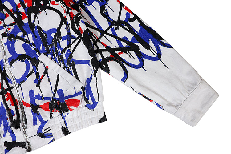 Spray Painted Collar Jacket - Chipped
