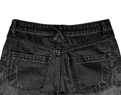 Cowboy B&W Linework Jeans - Chipped
