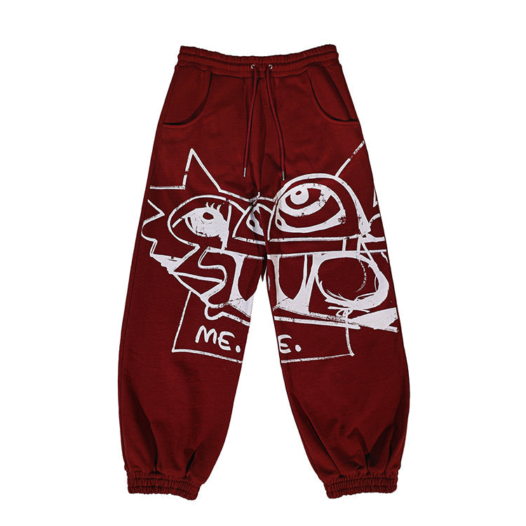 FEWOCiOUS Maroon Muse Sweatpants - Digital Fashion Physical Collection with NFC authentication