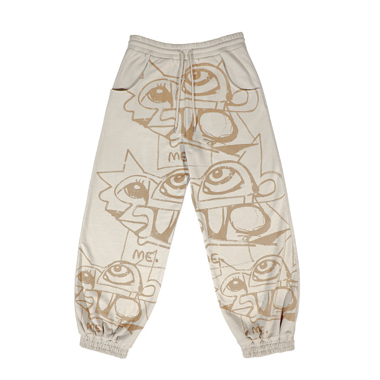 FEWOCiOUS Cream Sweatpants - Digital Fashion Physical Collection with NFC authentication