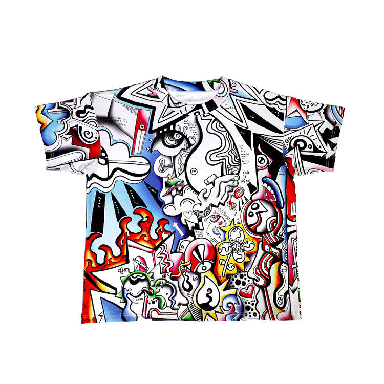 FEWOCiOUS Multicolor Linework Shirt - Digital Fashion Physical Collection with NFC authentication