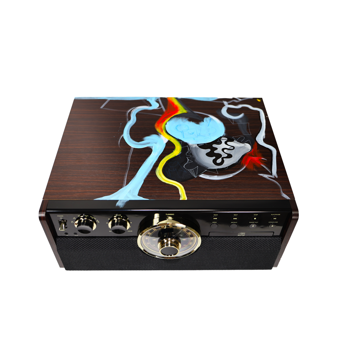 Victor and Victorola by FEWOCiOUS, 1/1 Hand-Painted Record Player