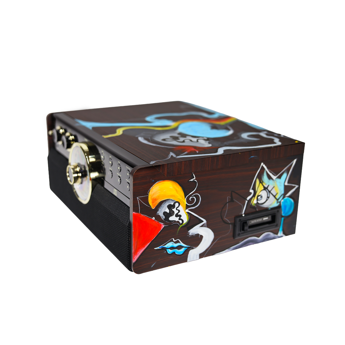 Victor and Victorola by FEWOCiOUS, 1/1 Hand-Painted Record Player
