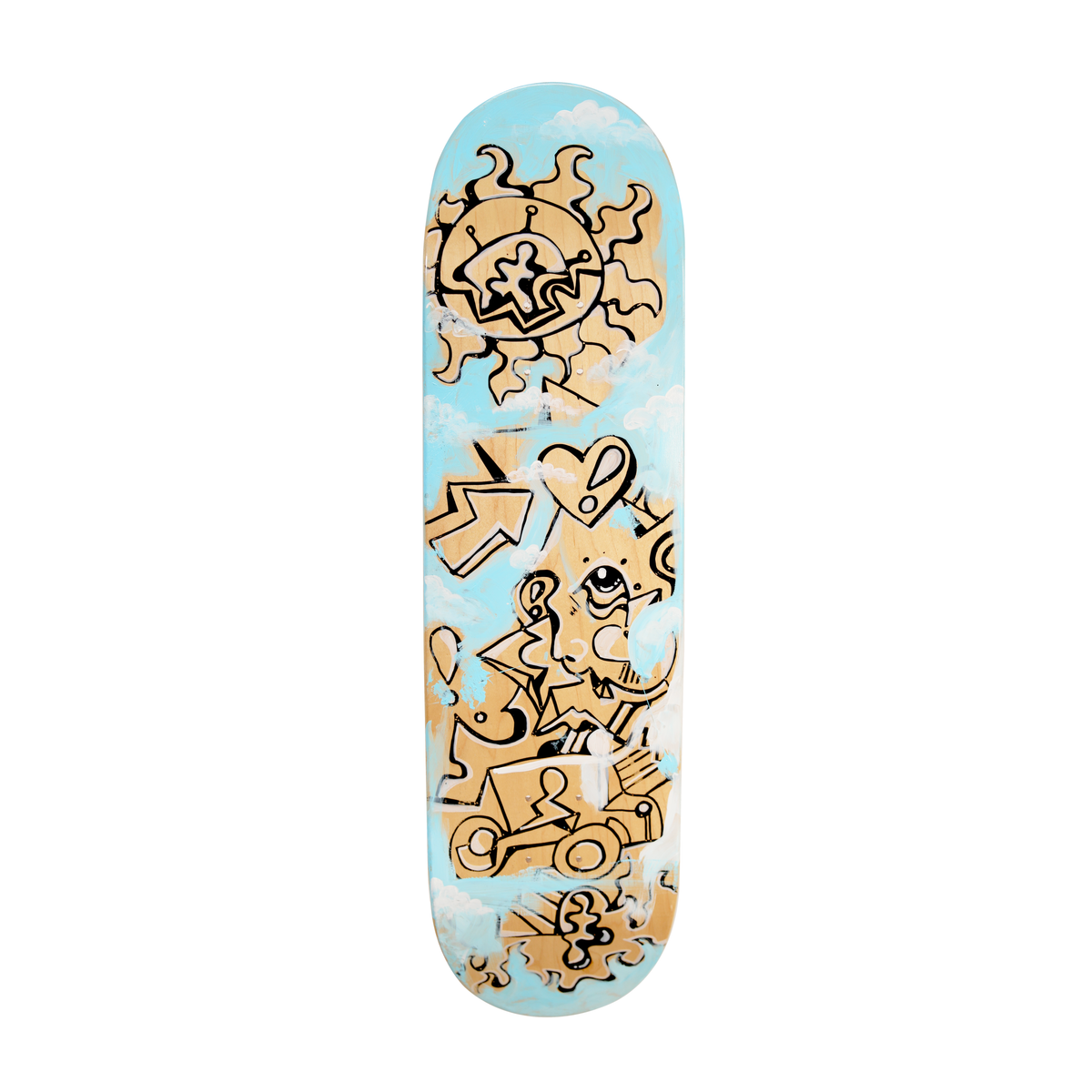 Skateboard Deck, Clouds + Linework by FEWOCiOUS, 1/1