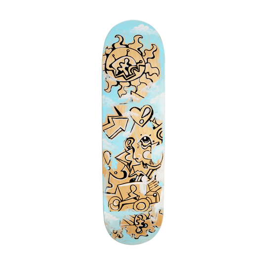 Skateboard Deck, Clouds + Linework by FEWOCiOUS, 1/1