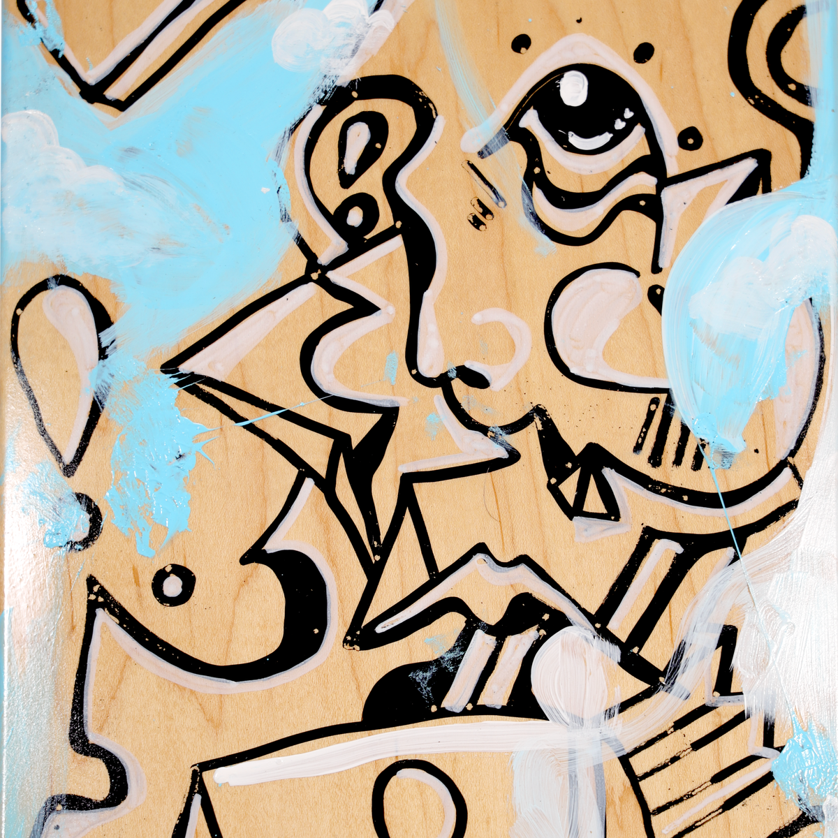 Skateboard Deck, Clouds + Linework by FEWOCiOUS, 1/1